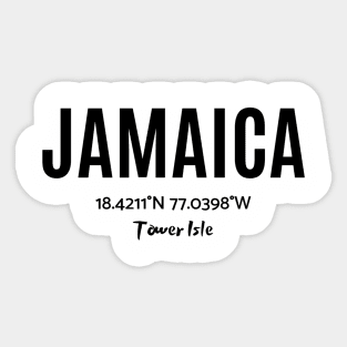 Jamaica Tower Isle w/Coordinates Sticker